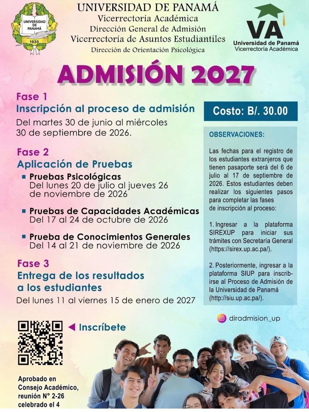 ADMISION 2027